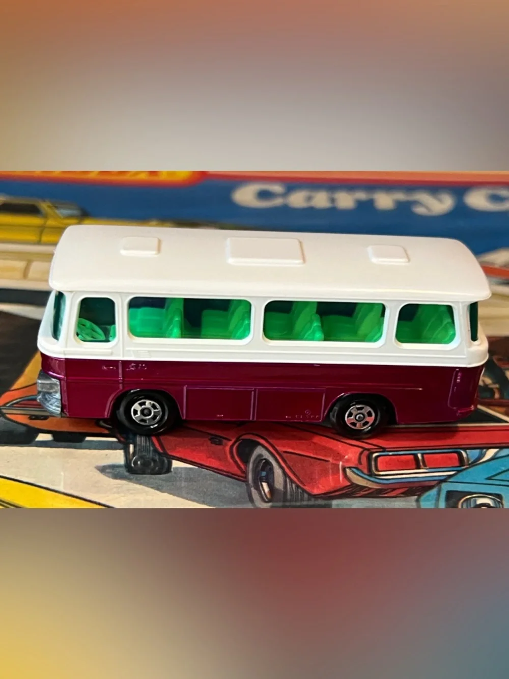Vintage Matchbox Superfast No. 12 Setra Coach Lesney England 1970 Purple
